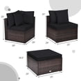 thumbnail image 2 of Gymax Ensemble de Conversation pour Patio en Rotin 4 Pcs Cour Extérieur avec Coussin Noir, 2 of 10