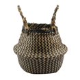 thumbnail image 2 of Panier de Rangement Pliable en Paille Osier Poignée Jardin Pot de Fleurs Sac à Linge, 2 of 9