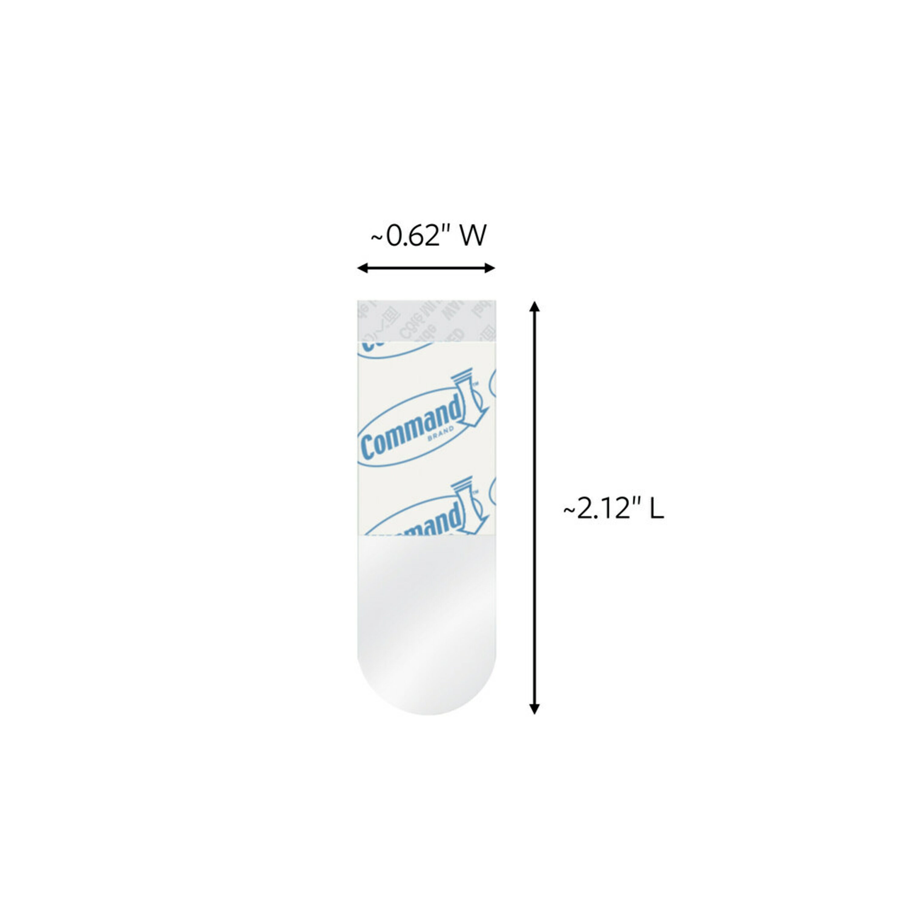 Command Small Clear Refill Strips for Command Clear Small Indoor Hooks, 16 Strips