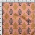 thumbnail image 3 of oneOone Polyester Lycra Peach Fabric Floral & Flying Swan Block Sewing Craft Projects Fabric Prints By Yard 56 Inch Wide, 3 of 4