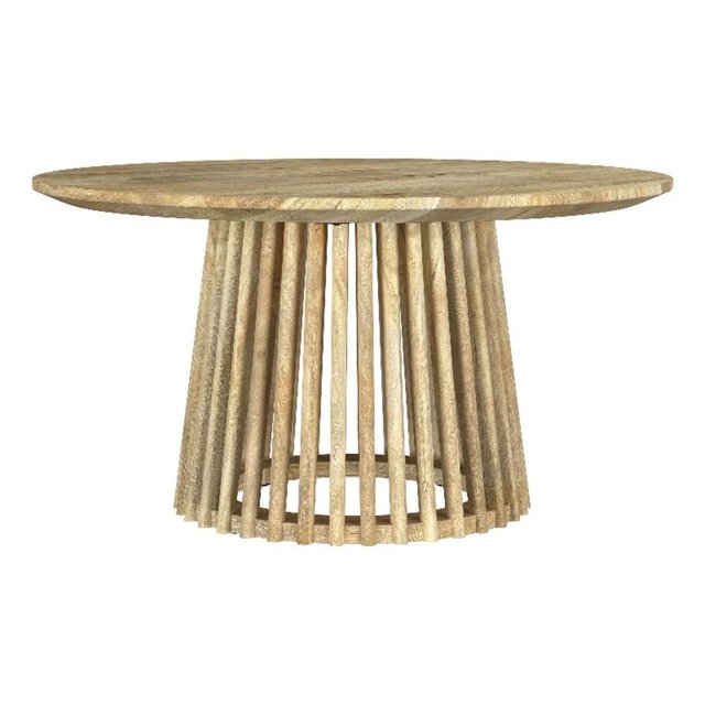 Touhy Table Basse de Cocktail Ronde en Bois Massif Naturel Mangue