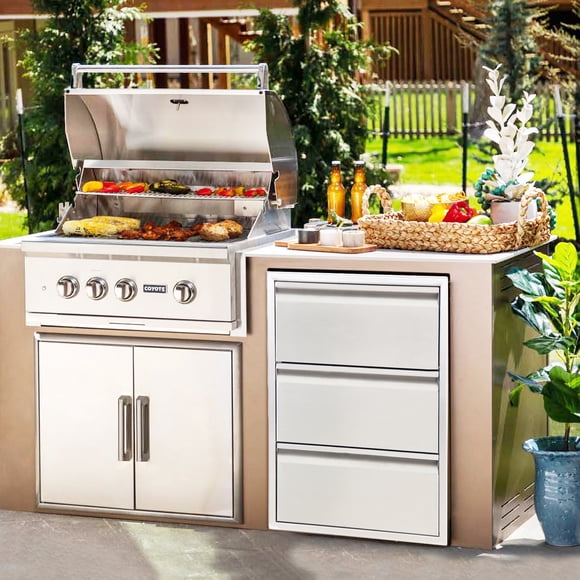 Outdoor Kitchen Drawers, Stainless Steel BBQ Drawers for BBQ Island, Patio Grill Station, Stainless Steel Built-in BBQ Drawer