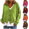 thumbnail image 1 of EQWLJWE Cropped Knit Cardigans for Women V Neck Button Down Long Sleeve Cable Knit Oversized Cardigan Sweaters Tops Womens New Fall Cardigans Christmas Cardigans for Women Plus Size, 1 of 1