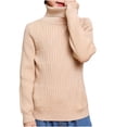 thumbnail image 1 of MeetoTime Kids High Neck Knitted Sweater Solid Color Fall Winter Long Sleeved Base Shirt for Girls, 1 of 7