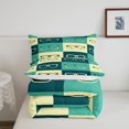 thumbnail image 4 of YST 3D Glasses King Bedding Set,Teal Blue Geometry Down Comforter For Adult Teens,Colorful Plaid Pattern Comforter Set,Modern Abstract Art Down Comforter 1 Comforter with 2 Pillow Cases, 4 of 5