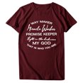 thumbnail image 3 of B91xZ Tuniques Grande Taille pour Femmes Coupe Décontractée Manches Courtes Col Rond Tee-Shirt Ample, Vin S, 3 of 5