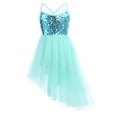 thumbnail image 2 of Jizyo Robe de Danse Lyrique à Sequins pour Filles Robe Tutu de Ballet Dos Croisé Justaucorps de Gym une Pièce Tenues de Danse Vert Menthe G, 2 of 7
