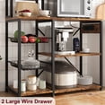 thumbnail image 4 of Ourlova Bakers Rack with Power Outlet, Microwave Stand with 2 Wire Drawer, Industrial Coffee Bar Station, 7-Tier Kitchen Bakers Rack with Large Storage, 4 of 7