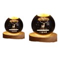 thumbnail image 4 of Transemion Wood Bedside Light With Delicate Pattern Suitable For Bedroom Or Cafe Deers Ball Night Light Home B, 4 of 6