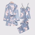 thumbnail image 2 of WTXUE Ensembles de Pyjama pour Femmes / Pyjamas Polyester Imprimé Quotidien Femme / 3 Pcs Bleu TTG, 2 of 9