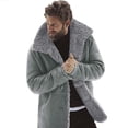 thumbnail image 2 of LOVZFMLL Jackets for Men's Casual Winter Casual Solid Color Coats Long Sleeve Button Overcoat Jacket, 2 of 9