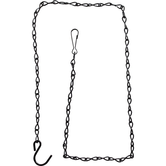 Chaîne décorative en métal Nature's Way de 91 cm (36 pouces) avec crochet pour mangeoires à oiseaux, jardinières et décorations, usage intérieur et extérieur, supporte jusqu'à 7 kg (15 livres), noire
