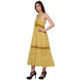 thumbnail image 2 of Moomaya Robe Longue Maxi Imprimée pour Femmes Sans Manches à Col en V Décontractée Évasée Kurta, 2 of 6