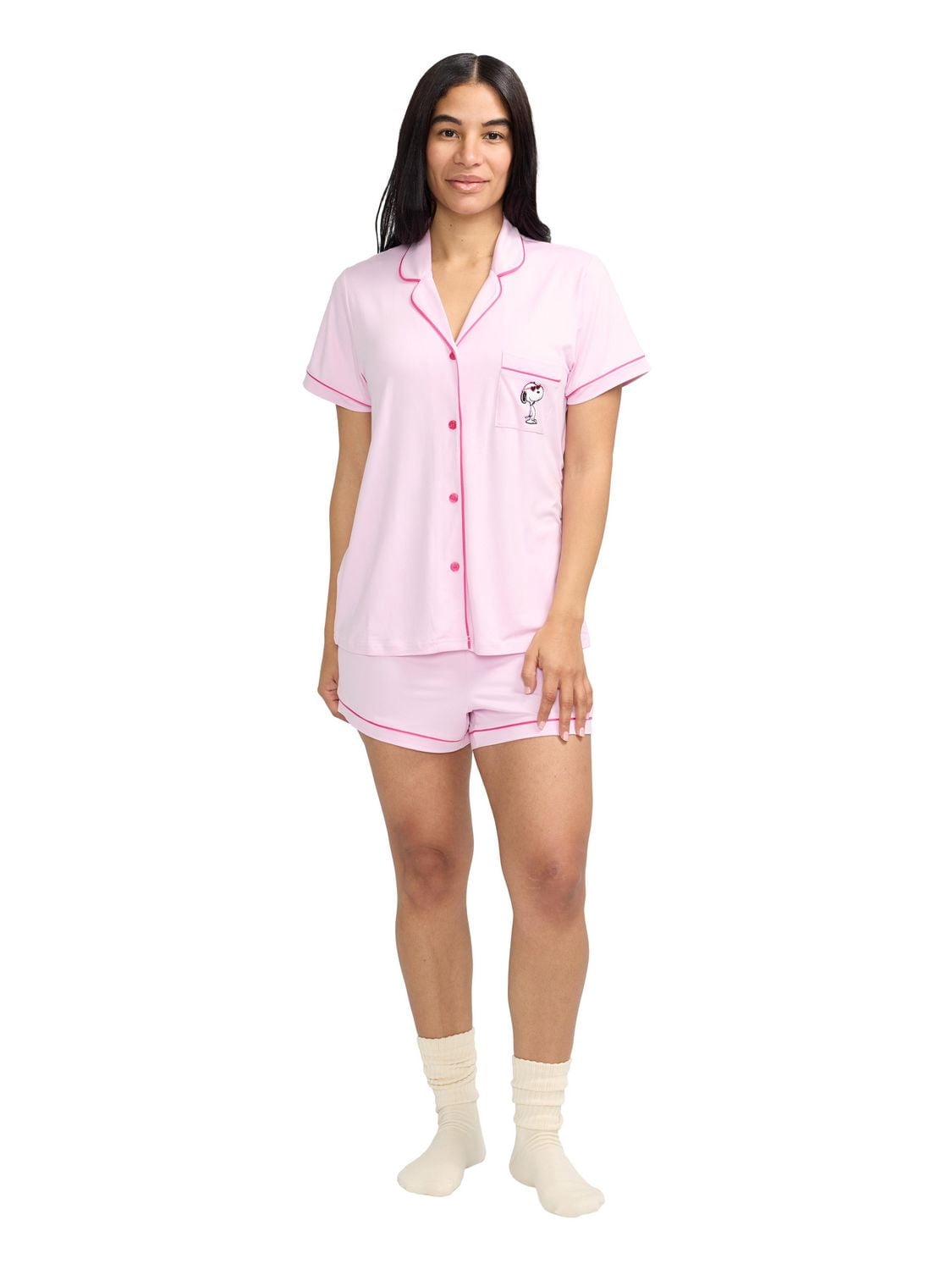 Peanuts Ladies Notch Collar & Short Pajama Set - Online Exclusive