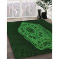 thumbnail image 3 of Ahgly Company Tapis d'Intérieur Lavables à la Machine, Carrés, Transitionnels, Verts, Tapis de Zone, 3 Pieds Carré, 3 of 7