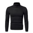 thumbnail image 1 of RKSTN T-Shirts à Manches Longues pour Hommes Col Roulé Hauts Unis Automne Hiver Doux Extensible Blouse de Base Hauts, 1 of 6