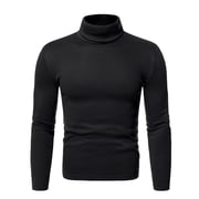 RKSTN Tee manches longues chemises pour hommes Tortue Col Solide Tops Automne Hiver Soft Stretch Bottom Blouse Tops