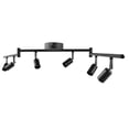 thumbnail image 3 of 6 Light LED Track, Lighting Kit Rotatable Lamp Head 6 Way Ceiling Spotlight GU10 Base Socket 85-265VBlack Light for Bulbs Home Decoration 85-265V Bulb Not Included Black, 3 of 8