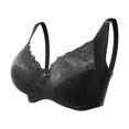 thumbnail image 1 of VEKDONE Woman's Embroidery Thin Style Ventilate Large Size Bra Steel Rim Black 42/95G, 1 of 4