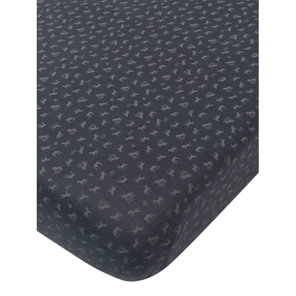 Drap de lit Modern Moments bleu-gris avec un imprimé élégant de cheval cabré pour une touche d'inspiration occidentale. OEKO-TEX 2013PK0176 AITEX