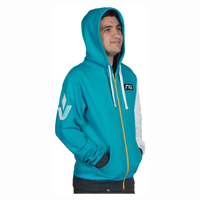 Overwatch Ultimate Symmetra Teal Zip-Up Hoodie Medium
