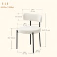 thumbnail image 2 of Boucle Dining Chairs Set of 4, Mid Century Modern Dining Room Chairs with Barrel Backrest, Upholstered White Kitchen Chairs for Dining Room, Restaurant, 2 of 6