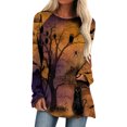 thumbnail image 2 of Costumes d'Halloween pour Femmes 2023 en Liquidation T-Shirt à Col Rond Oversize pour Femmes T T-Shirts à Imprimé d'Halloween T-Shirt à Manches Courtes Blouse Hauts, 2 of 5
