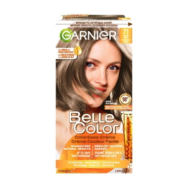 Garnier Belle Color Coloration Permanente, 71 Blond Foncé Cendré, Couverture du Gris à 100%, Enrichi aux Huiles d'Argan et de Germe de Blé - 1 Application