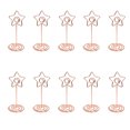 thumbnail image 1 of 10 Pieces Table Number Stand Round Shape Metal Convenient Card Holder Centerpieces Paper Clamp Wedding Decoration Tabletop Decor Star rose gold, 1 of 6