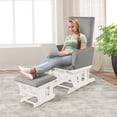 thumbnail image 3 of Costway Baby Nursery Relax Rocker Rocking Chair Glider & Ottoman Set w/Cushion Grey, 3 of 10