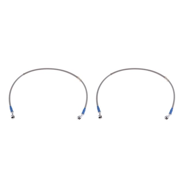VONKY Motorcycle Brake Oil Hose Line Pipe Fitting Stainless Braided Steel Silver 80cm 2Set