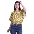 thumbnail image 2 of Moomaya Hauts à Manches Boxy Imprimés pour Femmes, Col en V, Taille Élastique, Kimono, 2 of 4