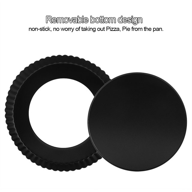 Removable Pizza Bakeware, 9 Inch Black Round High-carbon Steel Removable Tart Pan, Quiche For Cakes Baking Pizza Tarts