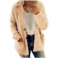thumbnail image 1 of LSLJS Women's Button Cardigans Plus Size Long Sleeve Open Front Sweater Outerwear Plush Coat, 1 of 4