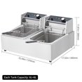 thumbnail image 3 of AKDSteel 3600W High-Power Commercial Electric Deep Fryer, 12.6Qt/12L Dual-Tank Design with Precise Temperature Control & 2 Baskets**, 3 of 7