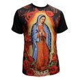 thumbnail image 2 of T-Shirt pour Hommes Vierge Marie avec Sublimation de Roses - 2X-grand, 2 of 2