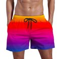 thumbnail image 1 of Teissuly Shorts d'Été Rabais Hommes Décontractés Mode Shorts Dégradés avec Poches Taille Élastique Pantalons de Plage, 1 of 5