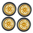 thumbnail image 4 of Milaget 4 Pack RC Car Rims And Tires Tires 32mm Diameter Repalces for 1:18 Scale Yellow, 4 of 9