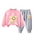 thumbnail image 2 of Pisexur Ensemble de Vêtements d'Automne et d'Hiver pour Bébés Filles Garçons 2 Pcs Mode Décontractée Imprimé Floral Manches Longues Col Rond Chandails en Molleton et Pantalons Ensemble de Survêtement pour Filles Garçons 3-8 Ans, 2 of 4