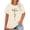 Beige, variant on Women's Plus Size Casual Short Sleeve Oversized Graphic Printed T-Shirt with Floral Botanical Design Comfortable Round Neck Tee for Everyday Wear