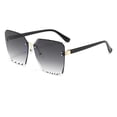 thumbnail image 2 of XASZHN Fashion Unisex Round Polarized Rimless Glasses Sunglasses for Travel Shopping Outdoors Grey_003 One Size, 2 of 5