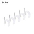 thumbnail image 3 of Unique Bargains 22mm Dia PE Clips de Câble Rond Blanc avec Clou en Acier 24 Pack, 3 of 5