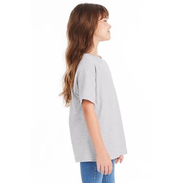 Hanes T-Shirt Col Rond Sans Étiquette Comfortsoft pour Garçons Petit Cendre