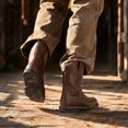 thumbnail image 3 of Men's Pull-On Round Toe Western Cowboy Work Boots, Mid-Calf Embroidered Outdoor Casual Boots, 3 of 6