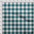 thumbnail image 3 of oneOone Polyester Lycra Dark Teal Green Fabric Gingham Check Craft Projects Decor Fabric Printed By The Yard 56 Inches Wide, 3 of 4