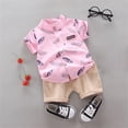 thumbnail image 2 of MIASHUI Toddler Boy Cotton Summer Short Sleeve T-Shirt and Short Set,Pink,2-3 Years, 2 of 9
