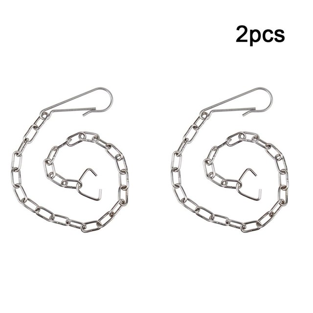 2PCS Stainless Steel Toilet Drain Clap Cover Universal Chain 25CM