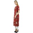 thumbnail image 2 of Bimba Kurta Bordeaux à Imprimé Floral pour Femme Tunique Classique Chic de Designer Décontractée-8, 2 of 9