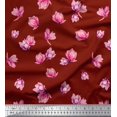 thumbnail image 1 of Soimoi Polyester Crepe Fabric Magnolia Floral Decor Fabric Printed Yard 52 Inch Wide, 1 of 3