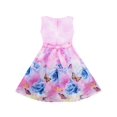 thumbnail image 2 of Robe Fille Imprimé Fleur Rose Broderie Papillon Violet 10 Ans, 2 of 4
